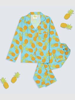 Pyjama Party - Fine Apple Kids Cotton Rayon Pyjama Set with Notched Collar