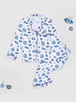 Pyjama Party - Good Vibes Only Kids Cotton Rayon Pyjama Set with Notched Collar