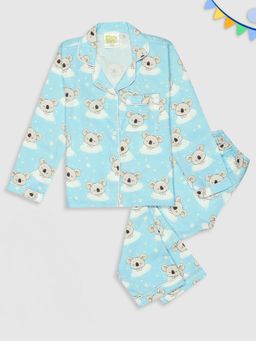 Pyjama Party - Koala Bear Kids Cotton Rayon Pyjama Set with Notched Collar