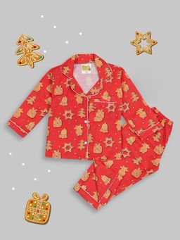 Pyjama Party - Cookie Wonderland Kids Cotton Rayon Pyjama Set with Notched Collar