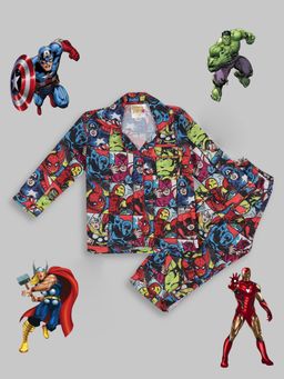 Pyjama Party - Marvel Kids Cotton Rayon Pyjama Set with Notched Collar