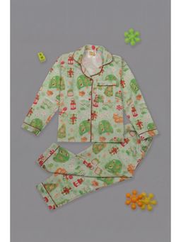 Pyjama Party - Cozy Christmas Kids Cotton Rayon Pyjama Set with Notched Collar