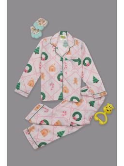 Pyjama Party - Jolly Ribbons Kids Cotton Rayon Pyjama Set with Notched Collar