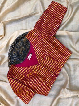 Palash - Magenta Chanderi Blouse with Golden Gota