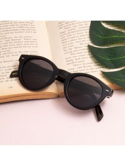 TED SMITH - Unisex Black Premium Italian Acetate Sunglasses With Polarized Lenses.