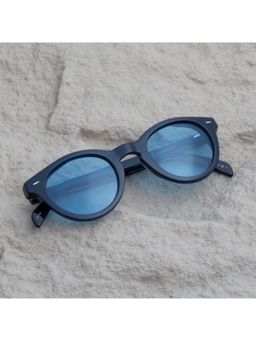 TED SMITH - Unisex Blue Premium Italian Acetate Sunglasses With Polarized Lenses.