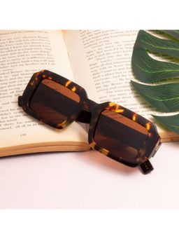 TED SMITH - Unisex Brown Premium Italian Acetate Sunglasses With Polarized Lenses.