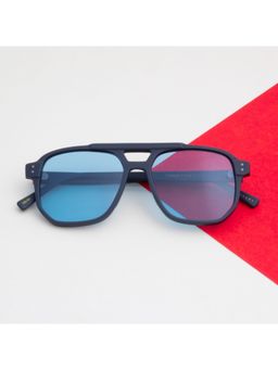 TED SMITH - Unisex Blue Premium Italian Acetate Sunglasses With Polarized Lenses.