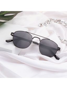 TED SMITH - Unisex Black Premium metal Sunglasses With Polarized Lenses.
