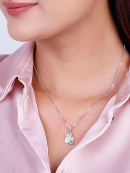 GIVA - 925 Silver Radha-Krishna Pendant with Box Chain