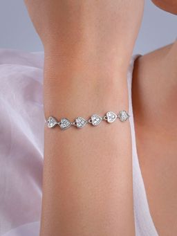GIVA - 925 White Zircon Heart String Bracelet