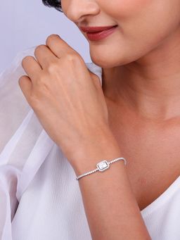 GIVA - 925 Silver Opulence Of White Tennis Bracelet