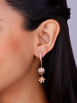GIVA - 925 Rose Gold Safed Musli Danglers