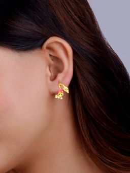 GIVA - 925 Pink Brahma Kamal Flower Danglers