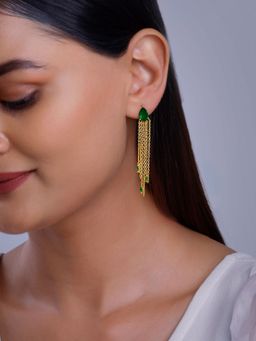 GIVA - 925 Green Verdant Onyx Danglers