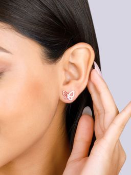 GIVA - 925 White Zircon-Studded Butterfly Earrings