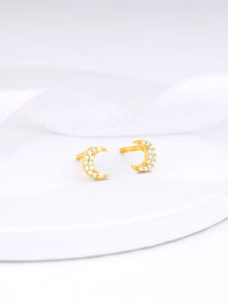 GIVA - 925 Anushka Sharma White Crescent Zircon Tiny Earrings