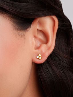 GIVA - 925 White Three-Stoned Stud Earrings