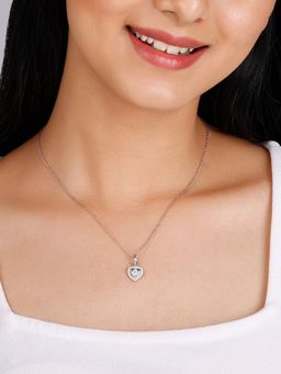 GIVA - 925 White Love Of My Life Pendant With Link Chain