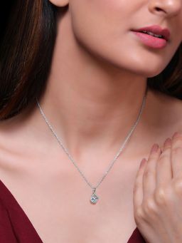 GIVA - 925 Blue Sky Blue Heart Cube Pendant With Link Chain