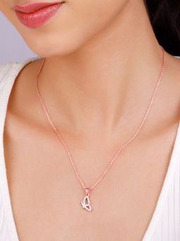 GIVA - 925 White Dazzling Butterfly Pendant With Link Chain