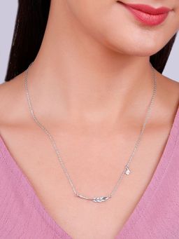 GIVA - 925 Silver Quill And Letter Necklace