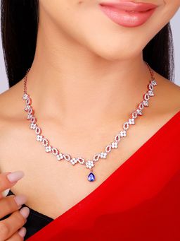 GIVA - 925 Silver Blue Bridal Celebration Necklace