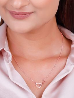 GIVA - 925 Rose Gold Sparkling Infinity Pendant With Link Chain