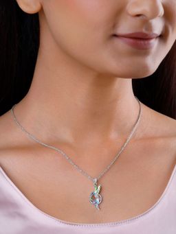 GIVA - 925 Multi-Color Spring Bird Pendant With Link Chain