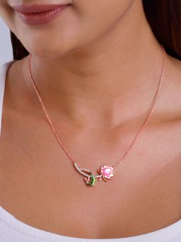 GIVA - 925 Multi-Color Brilliant Brahma Kamal Necklace