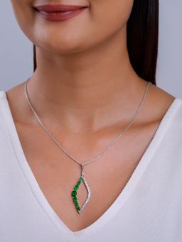 GIVA - 925 Green Remarkable Pendant With Link Chain