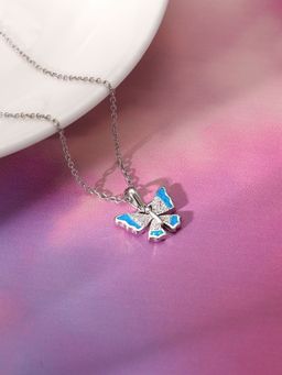 GIVA - 925 Blue Azure Butterfly Pendant With Link Chain