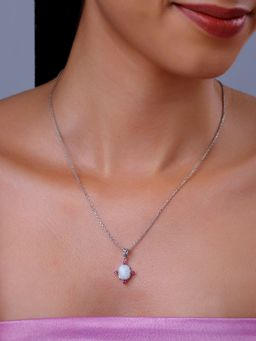 GIVA - 925 Multi-Color Opal Dreams Pendant With Link Chain