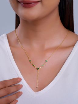 GIVA - 925 Green Stunning Lariat Necklace