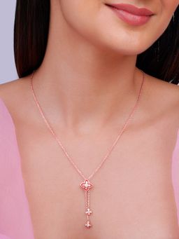 GIVA - 925 Rose Gold Artsy Floral Necklace