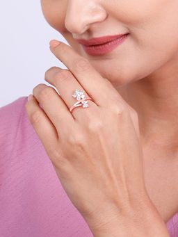 GIVA - 925 White Butterfly Flower Ring