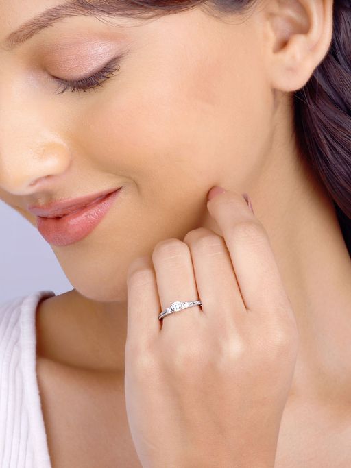 GIVA 925 White Trilogy Of Love Ring