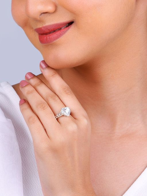 GIVA 925 White Fall In Love Ring