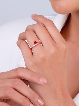 GIVA - 925 Red Embrace Of Red Ring