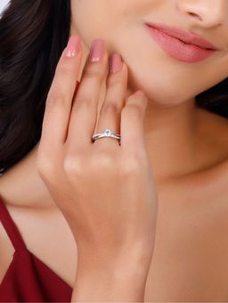 GIVA - 925 White Zircon Layered Ring
