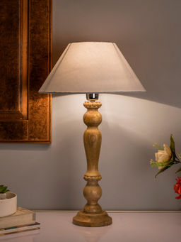 Homesake - Eureka Natural Wood Table Lamp White Shade