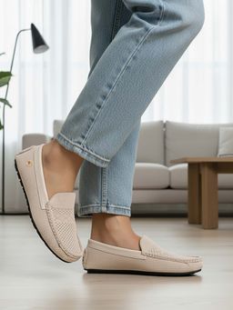 Carlton London - Women Beige Casual Slip-On Loafers