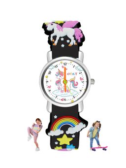 Spiky - Round Trending Designer Analogue Watch for Girls and Boys Black (Medium)