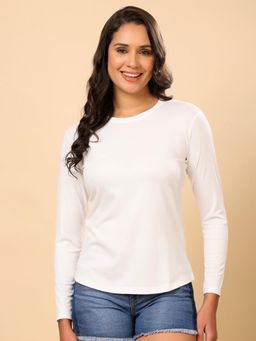 The Fit Theory - Women Moisture Wicking Solid Round Neck Full Sleeves T-Shirt