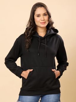 The Fit Theory - Women Relaxed Fit Black Hoodie
