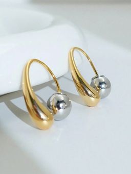 OOMPH - Gold and Silver Tone Chunky Metal Ball and Needle Style Fashion Drop Earrings