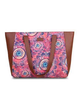 Zouk - Women Handcrafted Chakra Printed Side Tote Bag & Handbag for Office and College-Pink