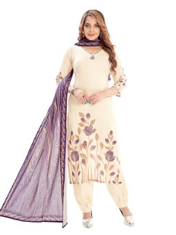 Amchoor - Women Purple Cotton Floral Print Kurta with Salwar & Dupatta (Set of 3)