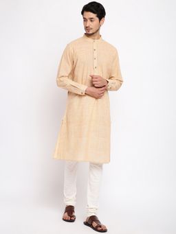 Fabindia - Cotton Comfort Fit Beige Long Kurta