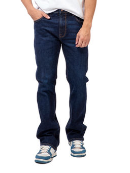Guess - Men Navy Blue Washed Mid-Rise Full Length Jeans